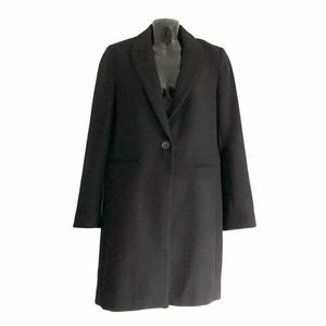 ZARA black wool over coat car length single button